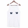 Blue Ribbed Butterfly Tank Top