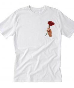 Rose In Hand White T-Shirt