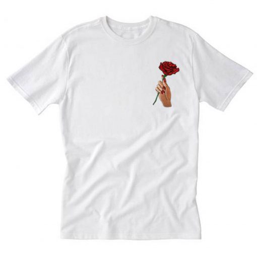 Rose In Hand White T-Shirt