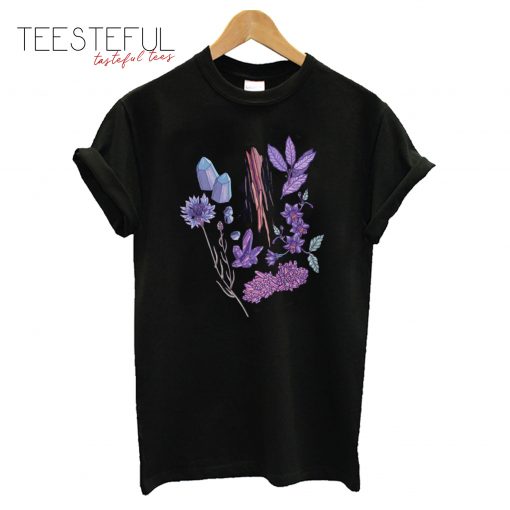 Purple Flowers And Jewels Classic T-Shirt