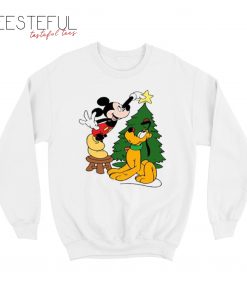 Mickey Mouse And Pluto Christmas Sweatshirt