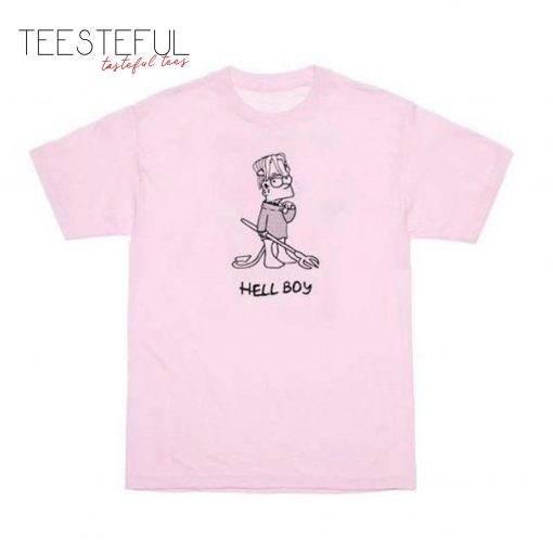 Hellboy Bart Simpson Pink T-Shirt