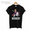 Merica Flag Sunglasses Unicorn Trump America First T-Shirt