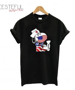 Snoopy Nurse American Flag 4th Of July Coronavirus T-Shirt