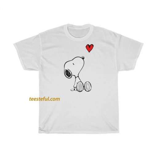 Peanuts Heart Sitting Snoopy T shirt thd