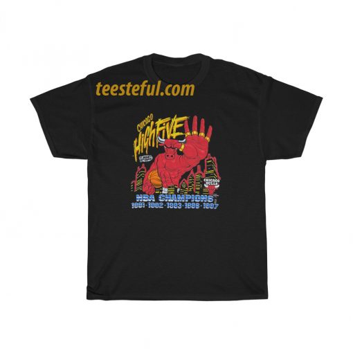1997 Chicago Bulls High Five T-shirt thd