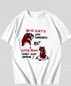 Big cats are dangerous but little pussy won_t hurt anyone T-shirt TPKJ3